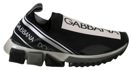 Dolce & Gabbana Black White SORRENTO Sport Stretch Sneakers - Ellie Belle