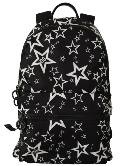 Dolce & Gabbana Black White Star Print Adjustable Backpack Bag - Ellie Belle