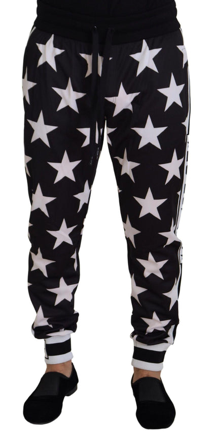 Dolce & Gabbana Black White Star Print DG Royals Pants - Ellie Belle