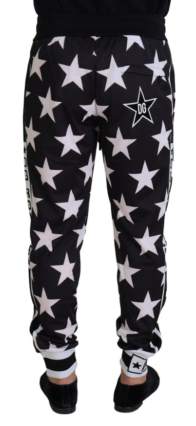 Dolce & Gabbana Black White Star Print DG Royals Pants - Ellie Belle