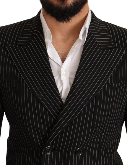 Dolce & Gabbana Black White Striped Slim Fit Coat Blazer - Ellie Belle