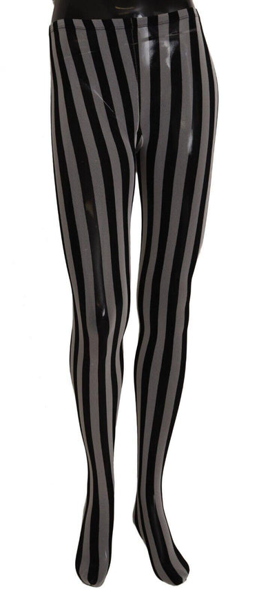 Dolce & Gabbana Black White Striped Tights Stockings - Ellie Belle