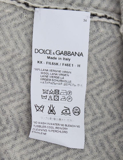 Dolce & Gabbana Black White Wool Top Cardigan Sweater