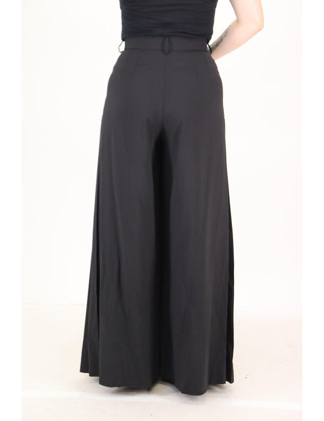Dolce & Gabbana Black Wide Leg High Waist Women Wool Pants - Ellie Belle