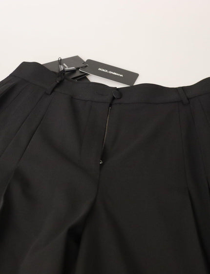 Dolce & Gabbana Black Wide Leg High Waist Women Wool Pants - Ellie Belle