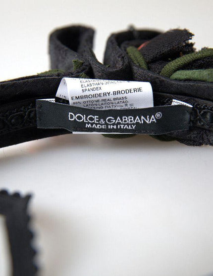 Dolce & Gabbana Black with multicolor Fig Fruit Crystal Tiara Diadem Headband - Ellie Belle