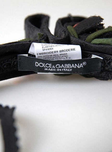 Dolce & Gabbana Black with multicolor Fig Fruit Crystal Tiara Diadem Headband - Ellie Belle