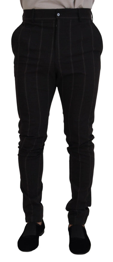 Dolce & Gabbana Black Wool Chino Formal Men Pants - Ellie Belle