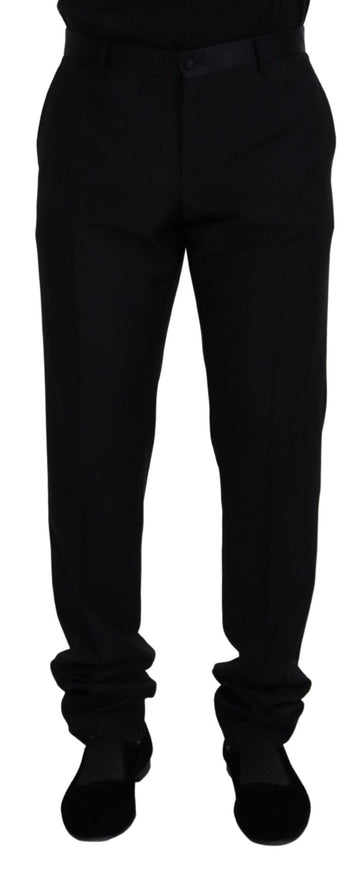 Dolce & Gabbana Black Wool Chino Formal Pants - Ellie Belle