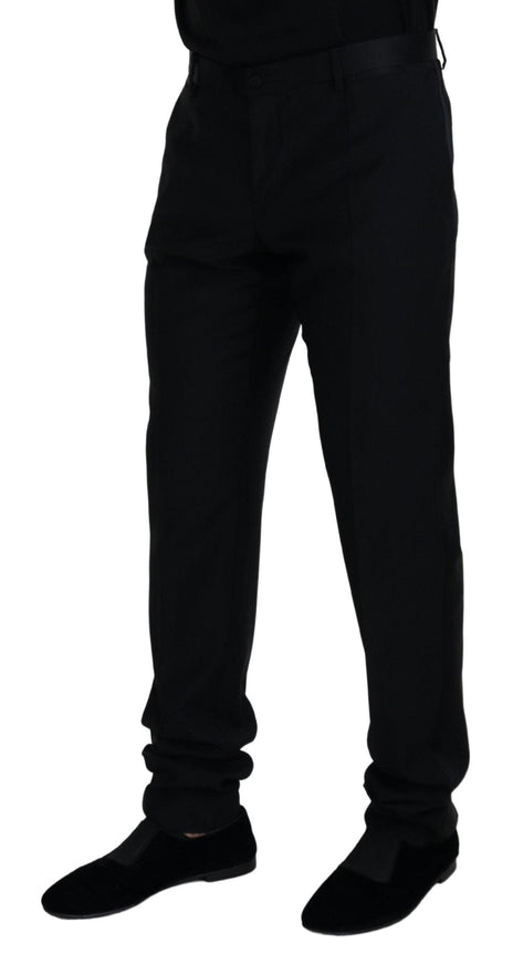 Dolce & Gabbana Black Wool Chino Formal Pants - Ellie Belle