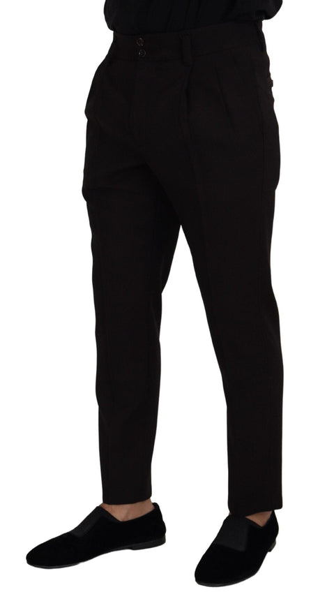 Dolce & Gabbana Black Wool Chino Men Formal Pants - Ellie Belle