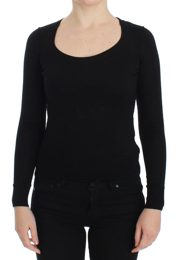 Dolce & Gabbana Black Wool Crewneck Sweater Pullover Top