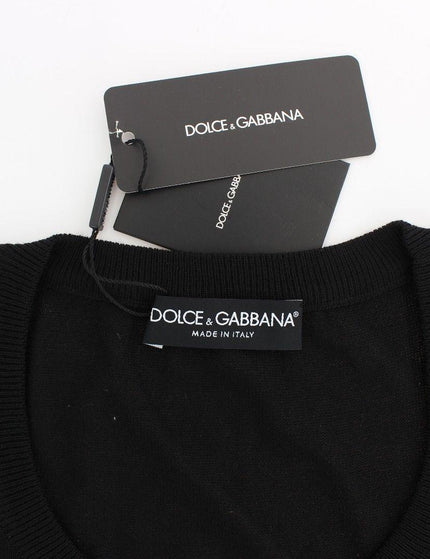 Dolce & Gabbana Black Wool Crewneck Sweater Pullover Top - Ellie Belle