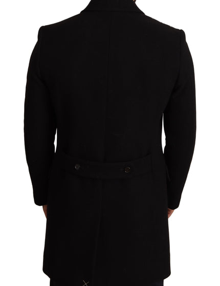 Dolce & Gabbana Black Wool Double Breasted Coat Men - Ellie Belle