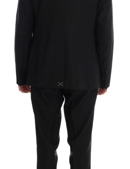 Dolce & Gabbana Black Wool Double Breasted Slim Fit Suit - Ellie Belle