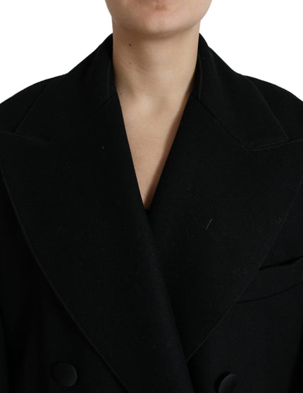 Dolce & Gabbana Black Wool Double Breasted Trench Coat Jacket - Ellie Belle
