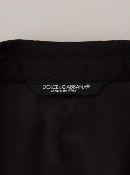Dolce & Gabbana Black Wool Formal Coat Martini Blazer - Ellie Belle