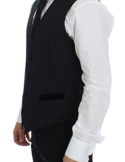 Dolce & Gabbana Black Wool Formal Dress Vest Gilet Weste - Ellie Belle