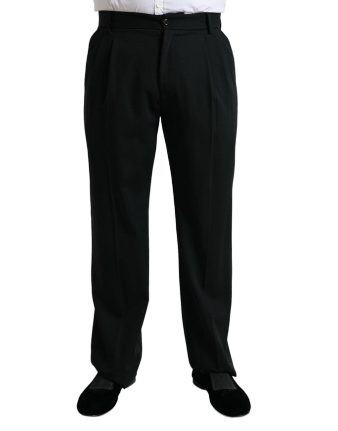 Dolce & Gabbana Black Wool Formal Straight Fit Dress Pants - Ellie Belle