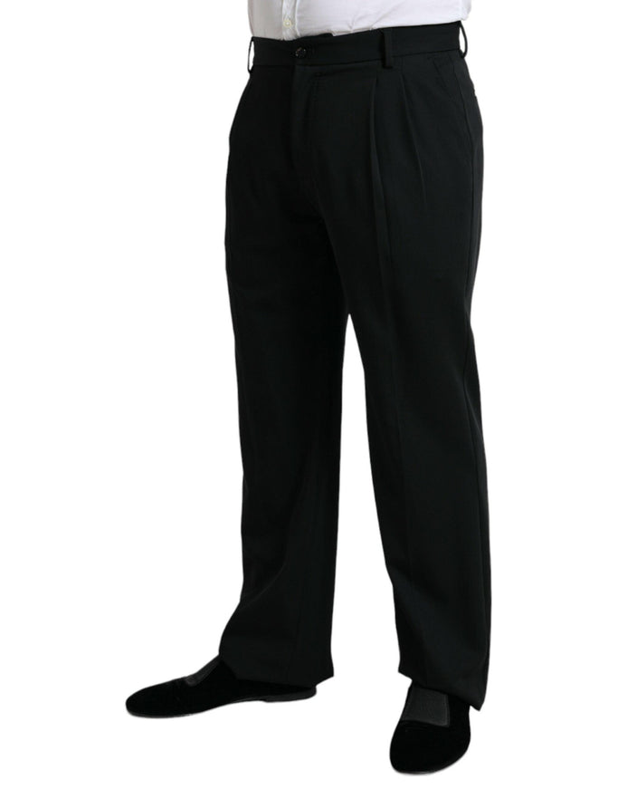 Dolce & Gabbana Black Wool Formal Straight Fit Dress Pants - Ellie Belle