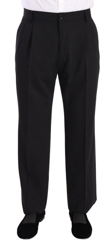 Dolce & Gabbana Black Wool Formal Tuxedo Trouser Dress Pants - Ellie Belle