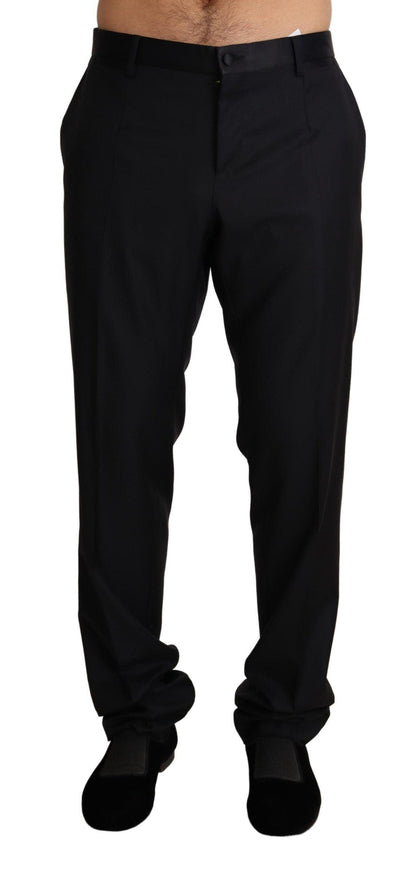 Dolce & Gabbana Black Wool Formal Tuxedo Trouser Pants - Ellie Belle