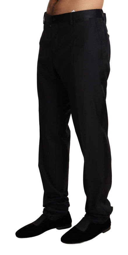 Dolce & Gabbana Black Wool Formal Tuxedo Trouser Pants - Ellie Belle