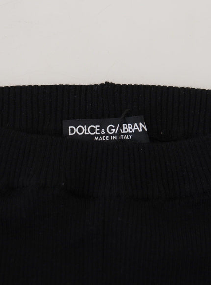Dolce & Gabbana Black Wool High Waist Leggings Pants - Ellie Belle