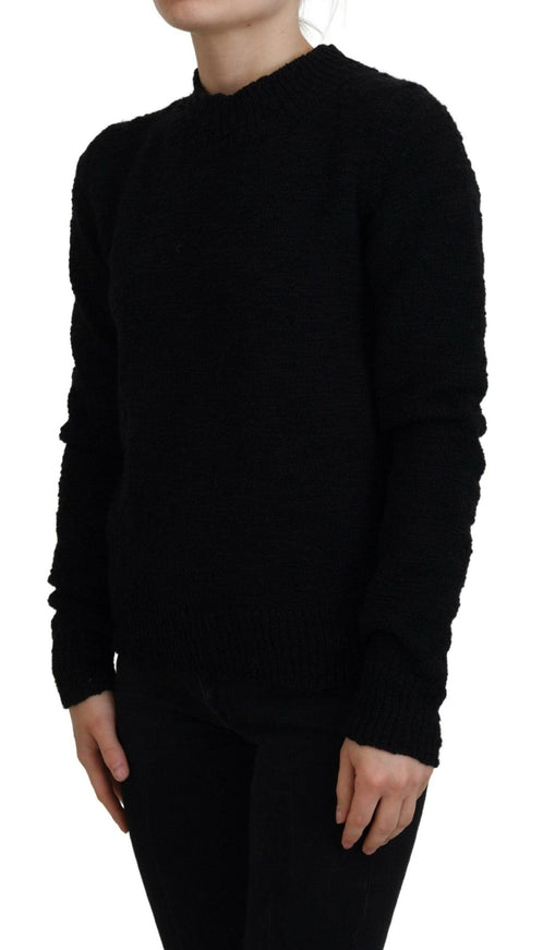 Dolce & Gabbana Black Wool Knit Crewneck Pullover Sweater - Ellie Belle