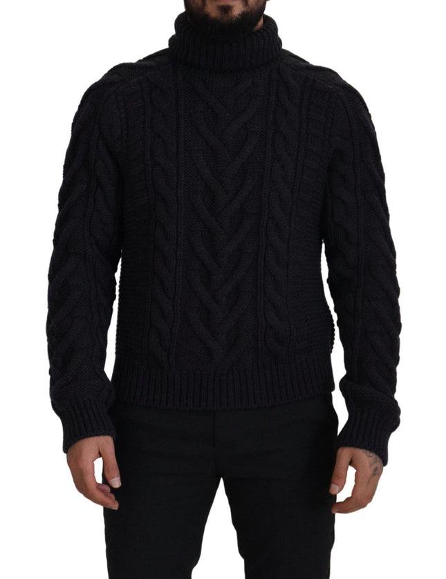 Dolce & Gabbana Black Wool Knit Turtleneck Pullover Sweater - Ellie Belle