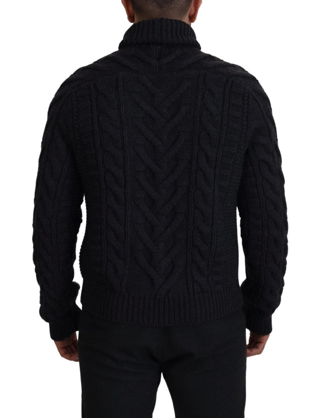 Dolce & Gabbana Black Wool Knit Turtleneck Pullover Sweater - Ellie Belle