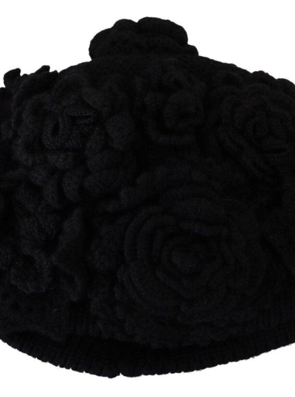 Dolce & Gabbana Black Wool Knit Winter Beanie Hat - Ellie Belle