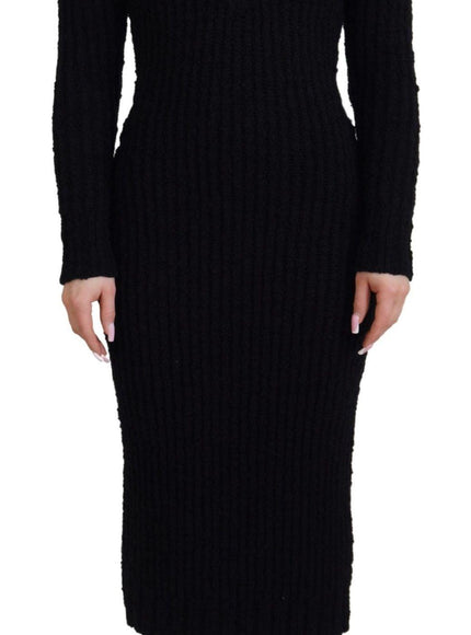 Dolce & Gabbana Black Wool Knitted Sheath Sweater Dress - IT36 | XS Dolce & Gabbana Black Wool Knitted Sheath Sweater Dress - IT36 | XS