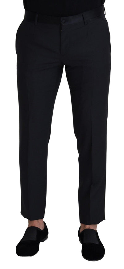 Dolce & Gabbana Black Wool Men Formal Pants - Ellie Belle