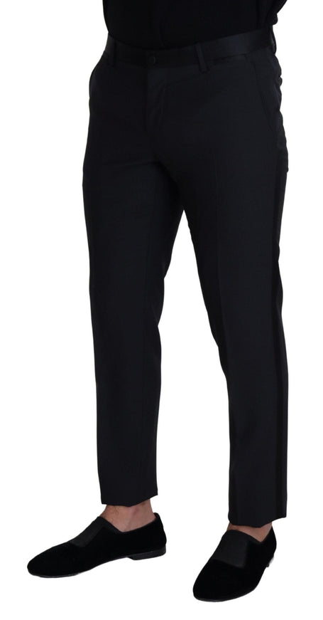 Dolce & Gabbana Black Wool Men Formal Pants - Ellie Belle