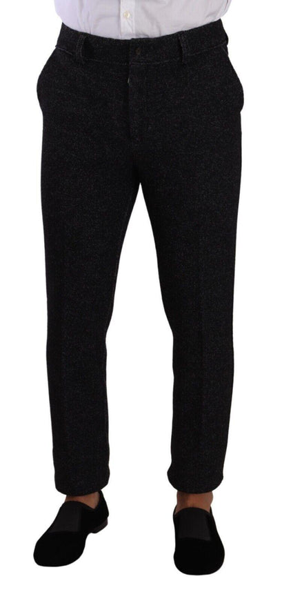 Dolce & Gabbana Black Wool Men Formal Trouser Dress Pants - Ellie Belle