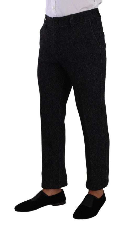 Dolce & Gabbana Black Wool Men Formal Trouser Dress Pants - Ellie Belle