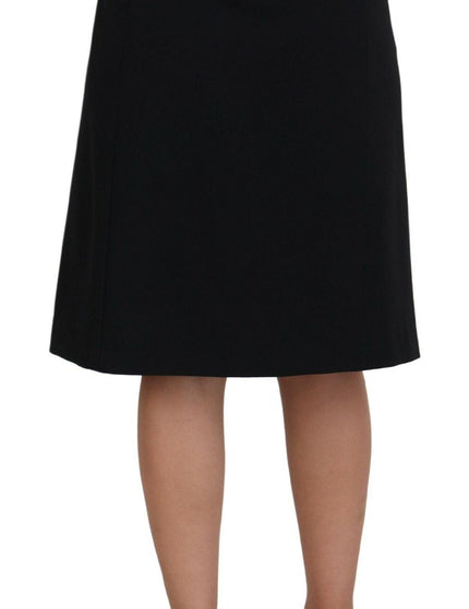 Dolce & Gabbana Black Wool Pencil Cut High Waist Skirt - Ellie Belle