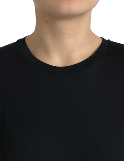 Dolce & Gabbana Black Wool Short Sleeves Crewneck T-shirt Top - Ellie Belle