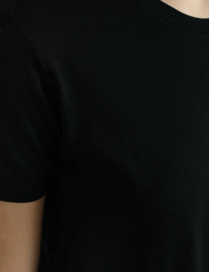 Dolce & Gabbana Black Wool Short Sleeves Crewneck Top T-shirt - Ellie Belle