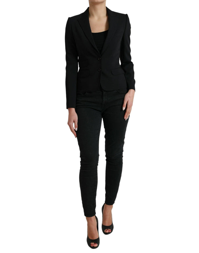 Dolce & Gabbana Black Wool Single Breasted Blazer Coat Jacket - Ellie Belle