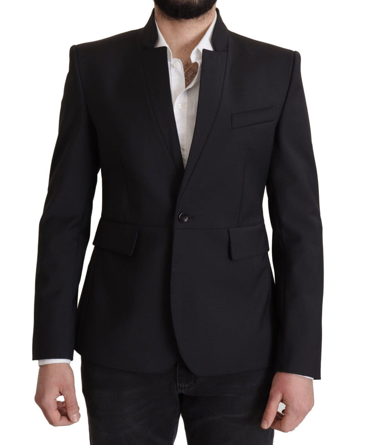 Dolce & Gabbana Black Wool Single Breasted Coat Men Blazer - Ellie Belle