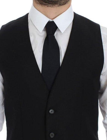 Dolce & Gabbana Black Wool Single Breasted Vest Gilet - Ellie Belle