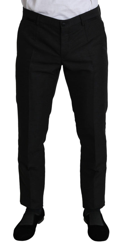 Dolce & Gabbana Black Wool Skinny Formal Trouser Pants - Ellie Belle