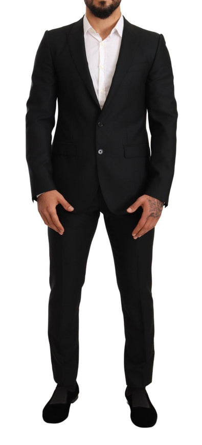 Dolce & Gabbana Black Wool Slim 2 Piece Set MARTINI Suit - Ellie Belle