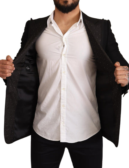 Dolce & Gabbana Black Wool Slim Fit Coat Blazer Jacket - Ellie Belle