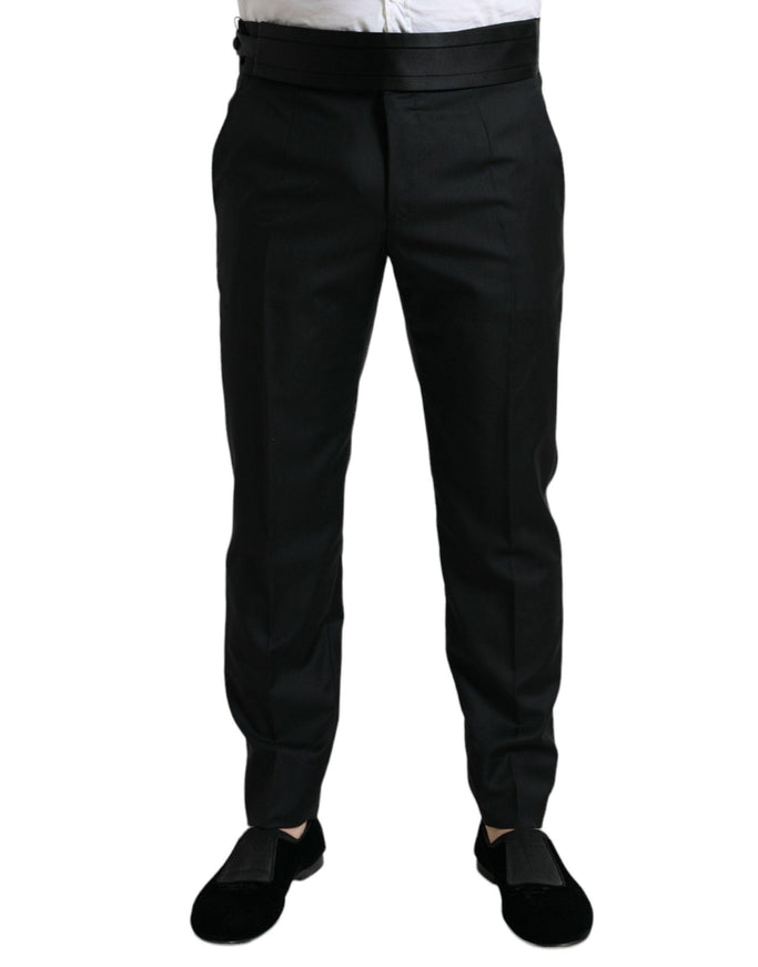 Dolce & Gabbana Black Wool Slim Fit Formal Trouser Dress Pants - Ellie Belle