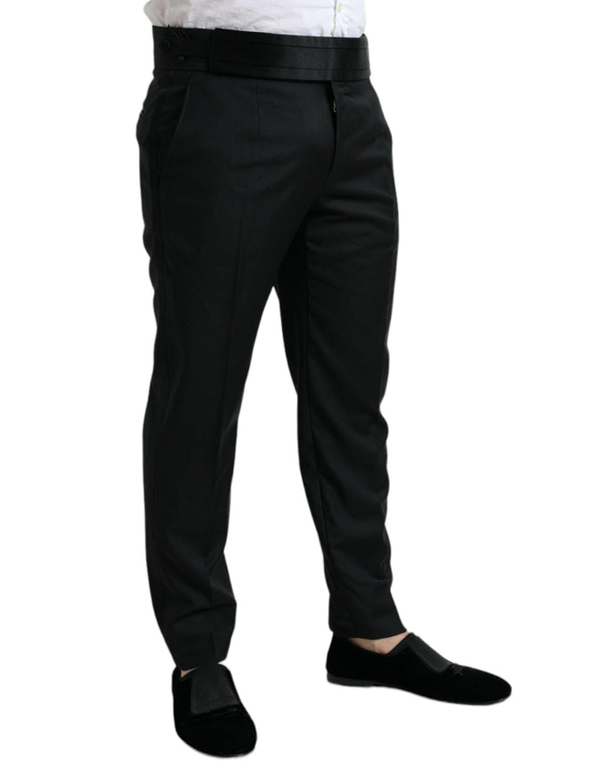 Dolce & Gabbana Black Wool Slim Fit Formal Trouser Dress Pants - Ellie Belle