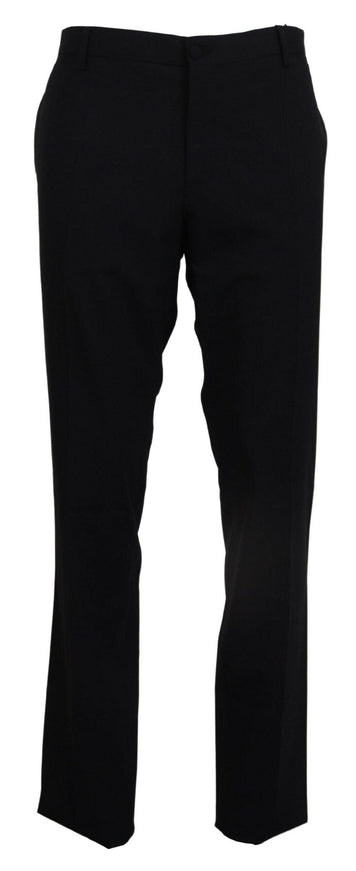 Dolce & Gabbana Black Wool Stretch Dress Formal Slim Fit Pant - Ellie Belle