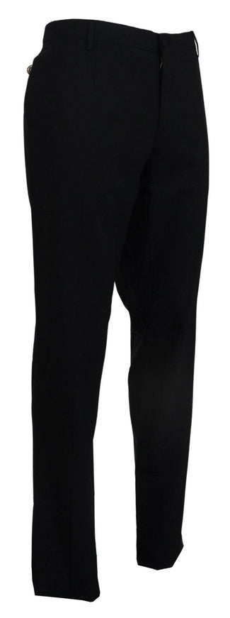 Dolce & Gabbana Black Wool Stretch Dress Formal Slim Fit Pant - Ellie Belle